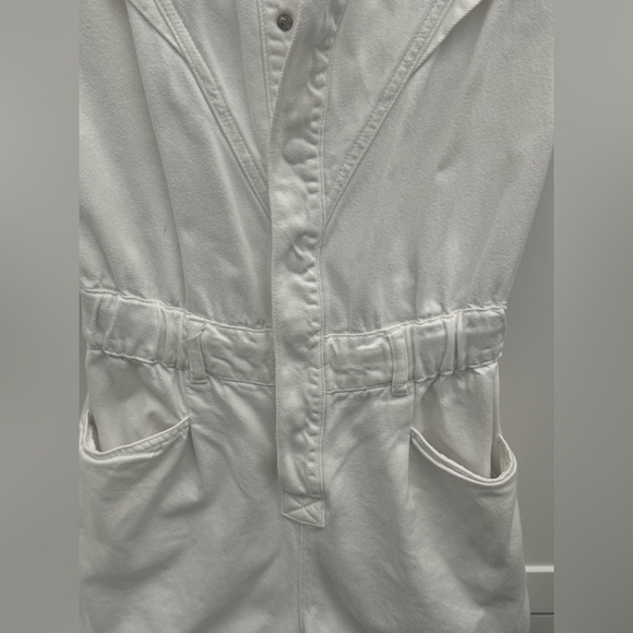 Zara XS White Sleeveless Button-Up Jumpsuit - Picture 2 of 5